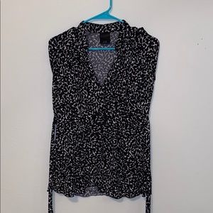 Black and white blouse